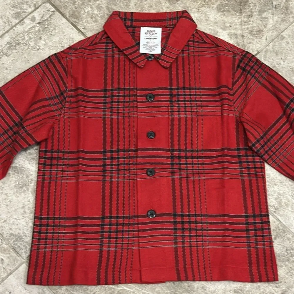 Lands End X Blake Shelton Plaid Flannel Pajama Set Boys Size 4 NEW